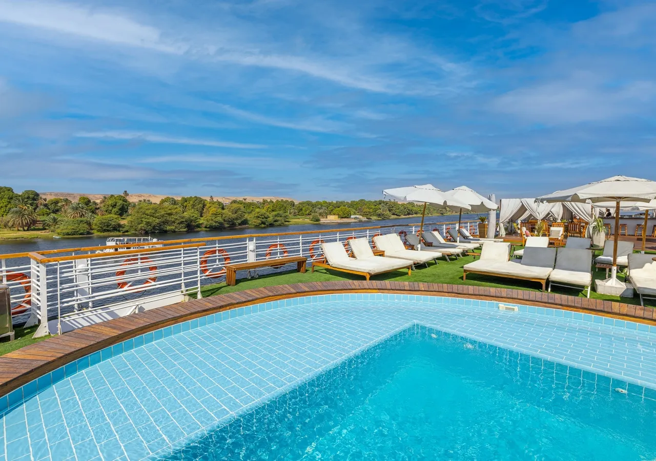 Sun deck of the Farah Nile Cruise Nile cruise